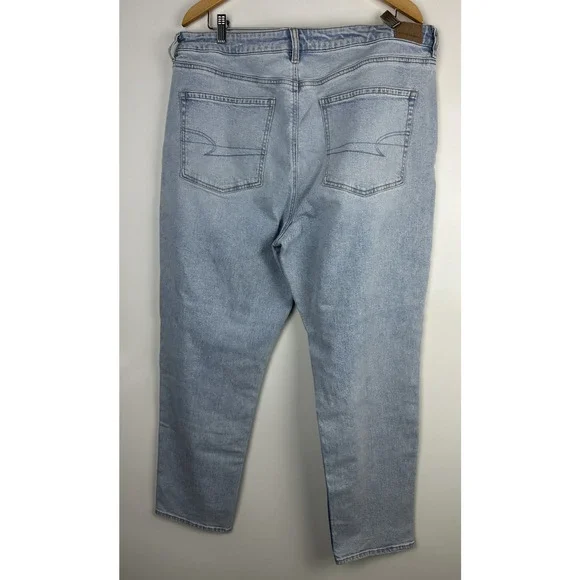 American Eagle AE Strigid Mom Jean Light Wash Blue Denim Women's Plus Size 18 - Picture 8 of 11